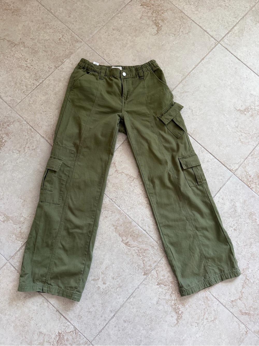 PacSun Low Rise Puddle Cargo Pants Olive Green Size Small